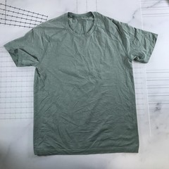 Lululemon Shirt Mens Medium Green Textured Crew Neck Short Sleeve Running Tee