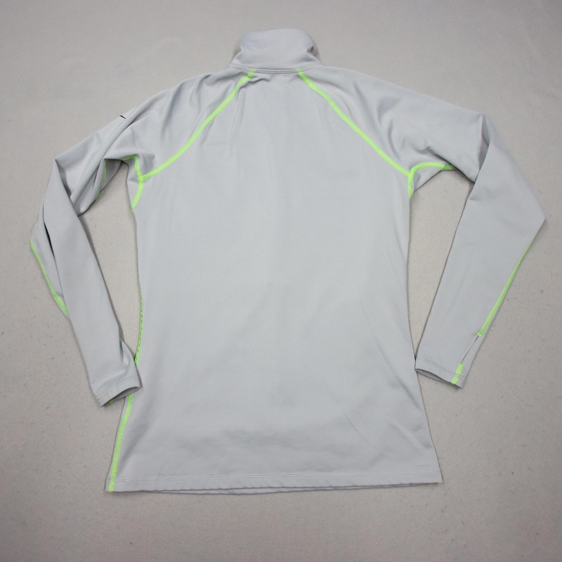 Nike Pro Pullover Womens Large Gray Black Dri-Fit 1/2 Zip Training Running Top gallery