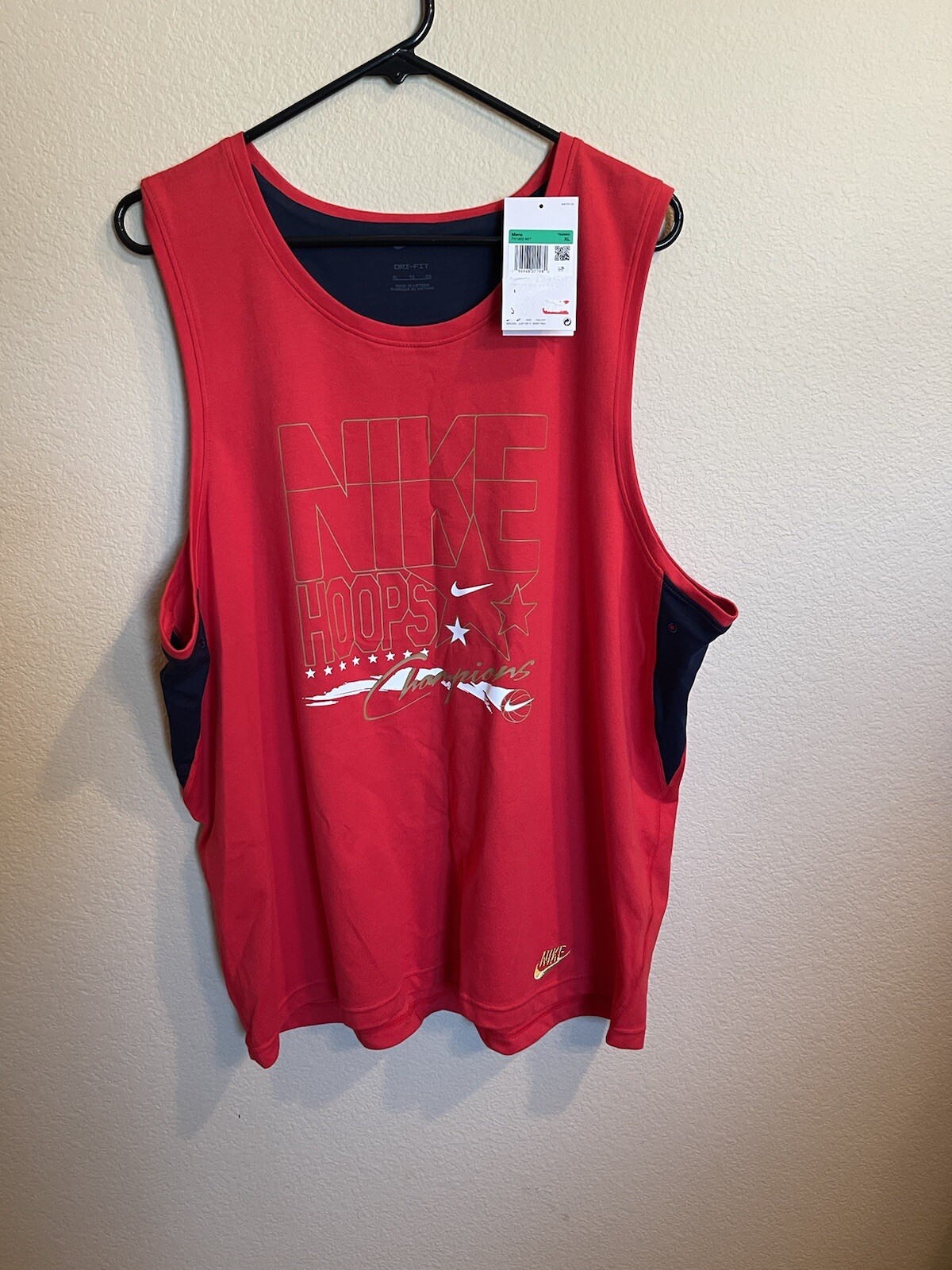 Nike Mens Tank Hoops Champions Versatile Red Dri-Fit Primary Size: XL FN1852-657 gallery