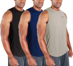 3 Pack Men Muscle Shirts Sleeveless Dry Fit Gym Workout Tank Top Medium