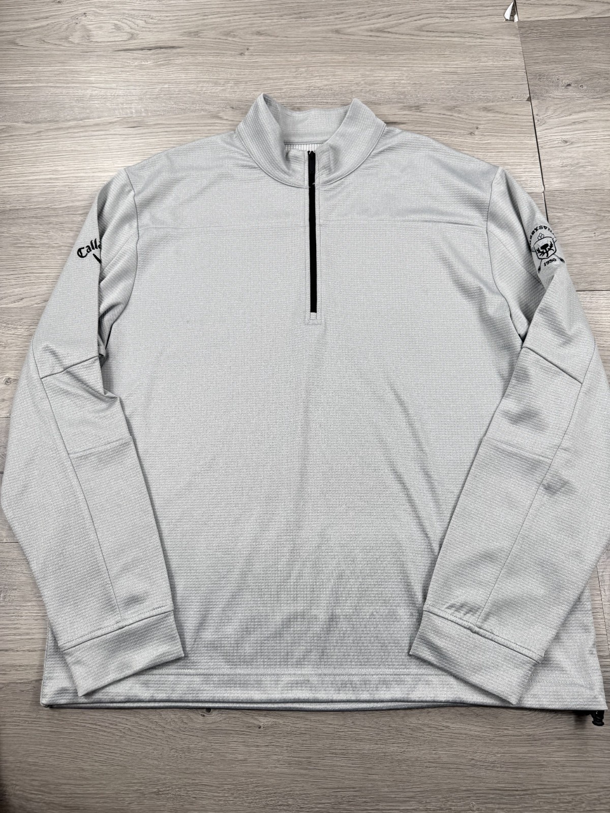 Callaway Sweater Mens Large Gray Weather Series 1/4 Zip Fleece Golf Top Pullover gallery