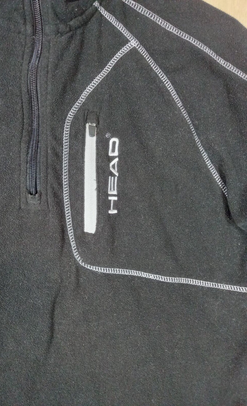 HEAD Men’s Fleece Pullover zip S Small black gray ZIP sleeve SHARP READ R148 gallery