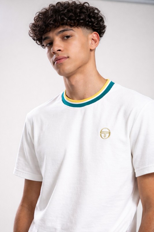 Sergio Tacchini Monte Mens Velvet Summer T Shirt Velour Short Sleeve Top Tennis gallery