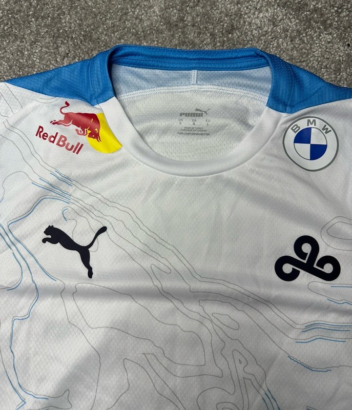 PUMA Cloud9 X E7 Gameday Esports Jersey Mens Size L White Blue WINSOME Gaming gallery