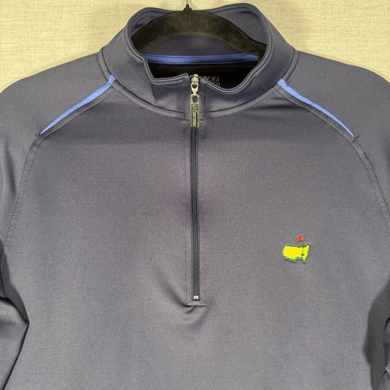 Masters Tech Golf Blue Performance 1/4 Quarter Zip Pullover Men's Medium gallery