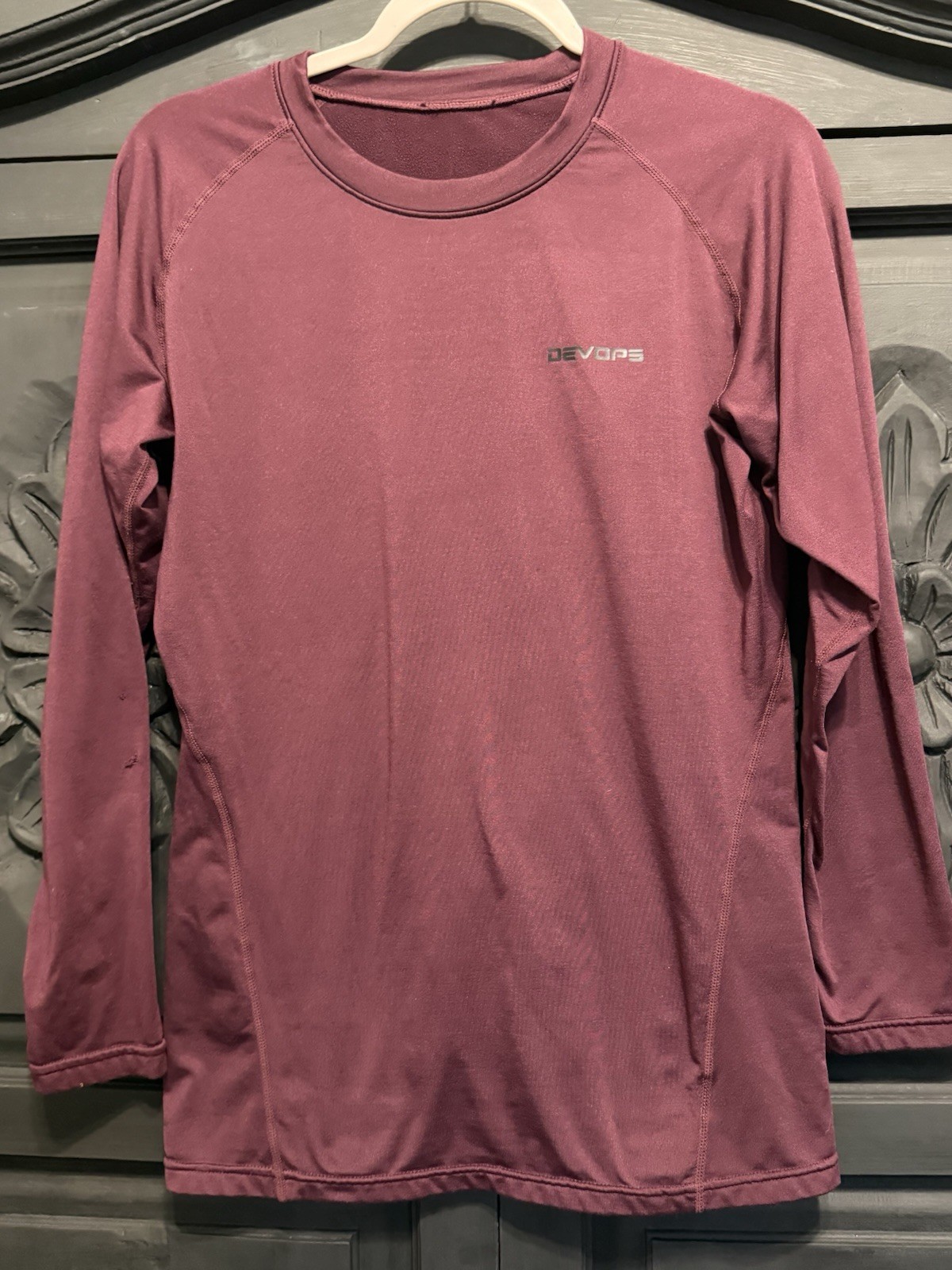 Devops Men’s Maroon Long Sleeve Compression Shirt gallery