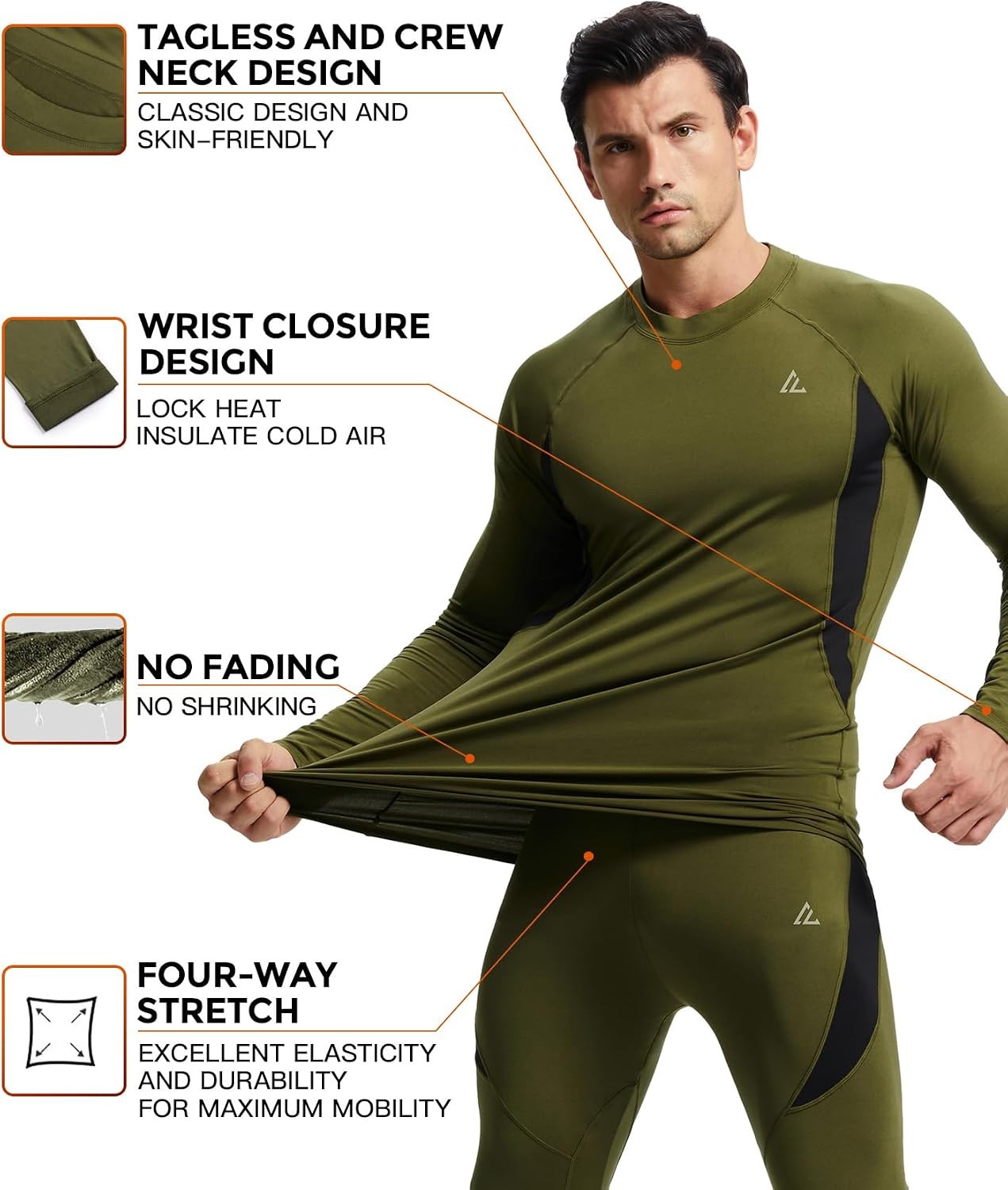 Thermal Underwear Set Mens Long Johns Winter Gift gallery