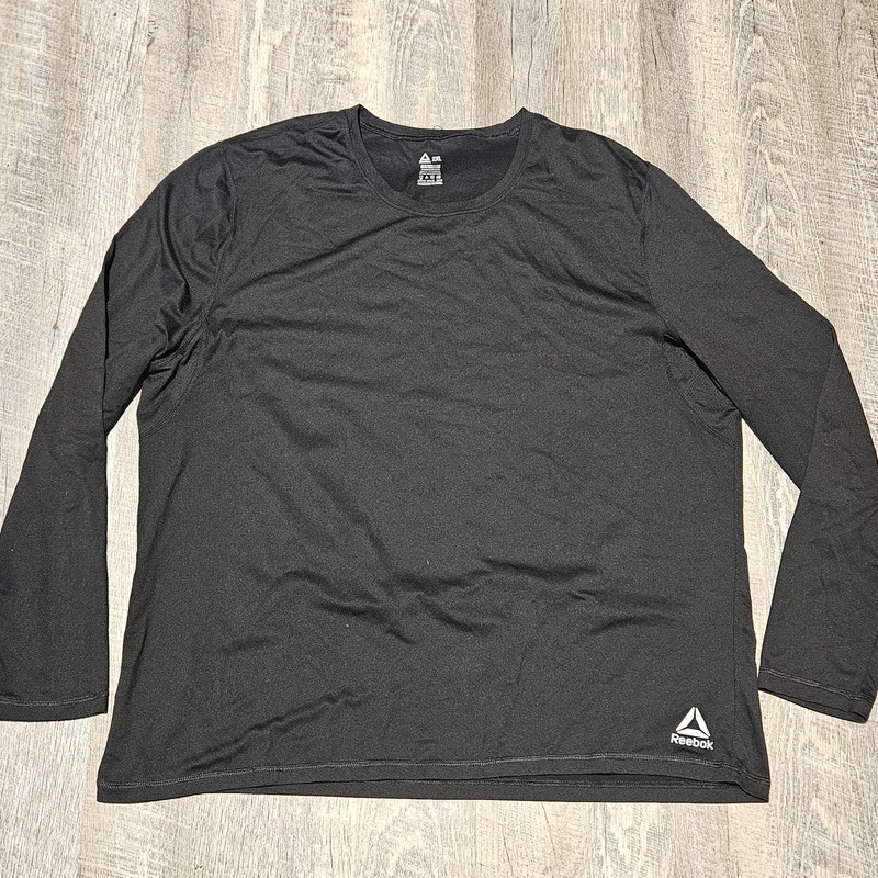 Reebok Men''s Black Long Sleeve Compression Shirt Size 2XL Poly Blend Spandex gallery