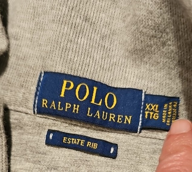 POLO RALPH LAUREN ATHLETIC PULLOVER SHIRT MEN XXL GRAY 1/4 ZIP L/S ESTATE RIB gallery