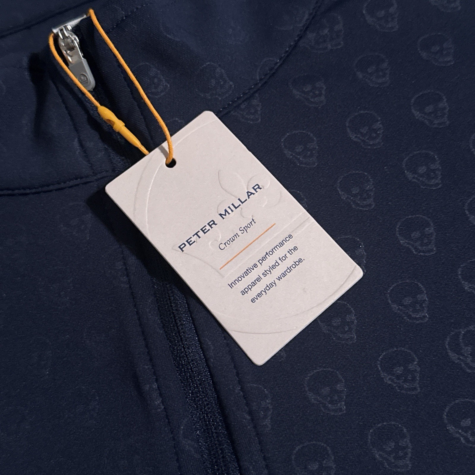 Peter Millar Quarter Zip Skull All Over Print Perth Melange Golf Pullover 3XL gallery