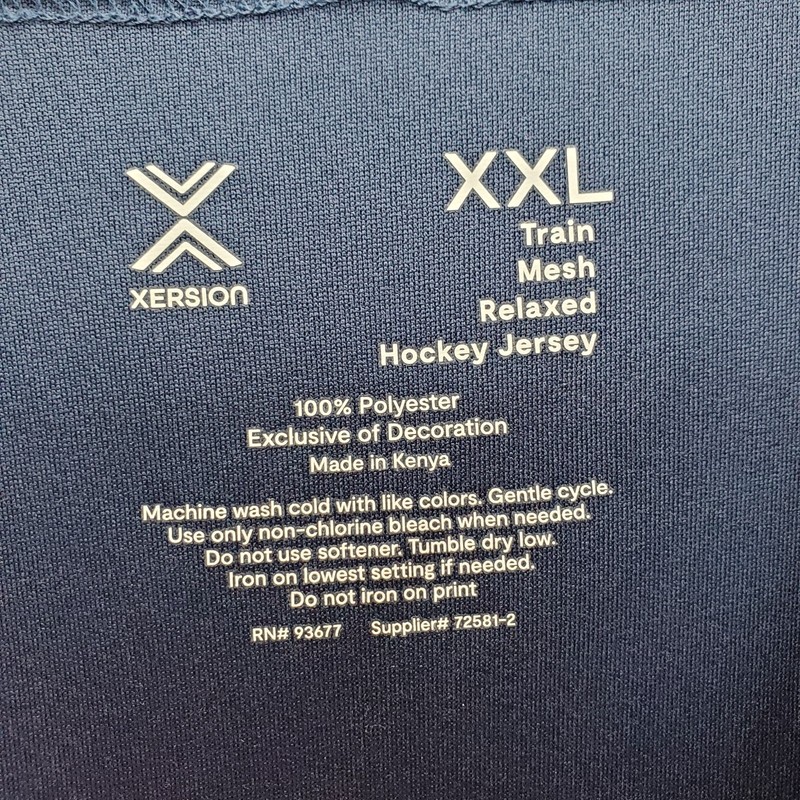 Xersion Hockey Jersey Mens XXL Multi Train Mesh Relaxed Split Tie Neck Quick Dry gallery
