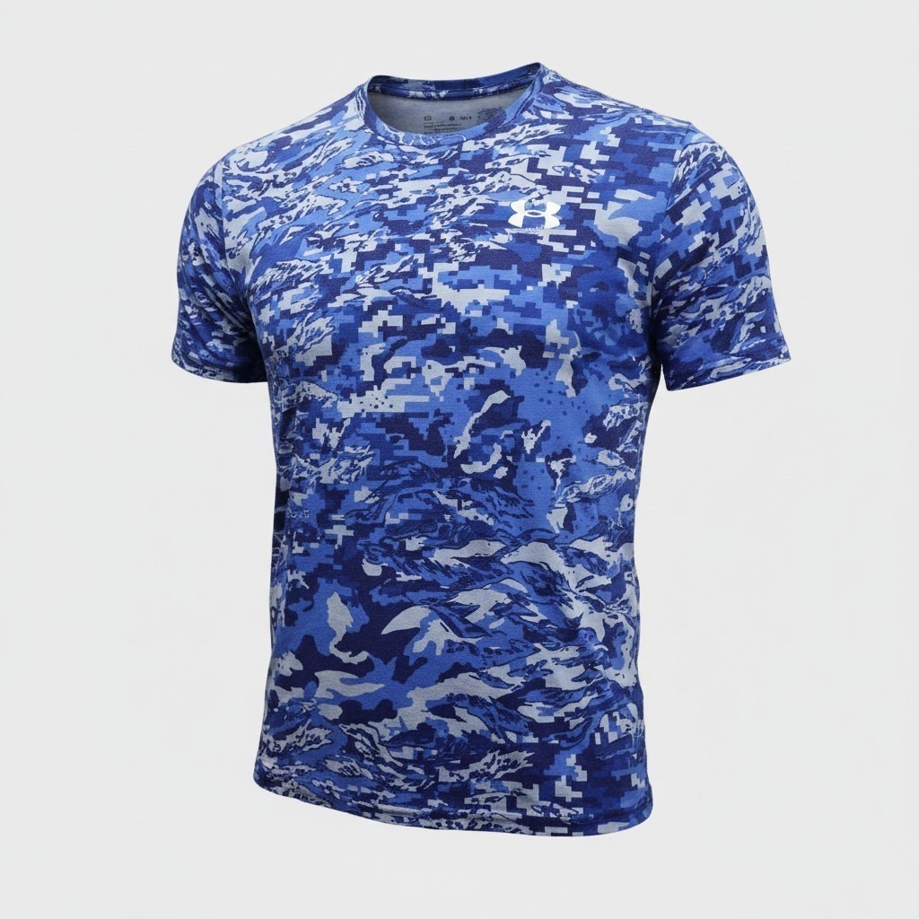 Under Armour Mens Short Sleeve XL Blue Camo T-Shirt V1 gallery
