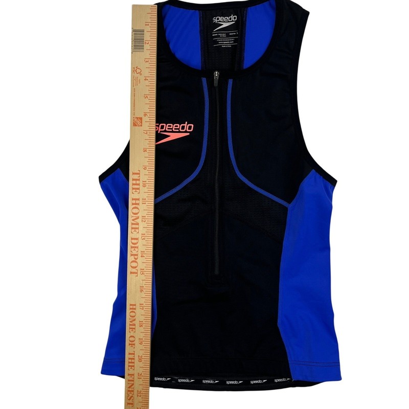 Speedo Fastskin Xenon Tri Singlet Top Men Small Black Blue Triathlon Racing NWOT gallery