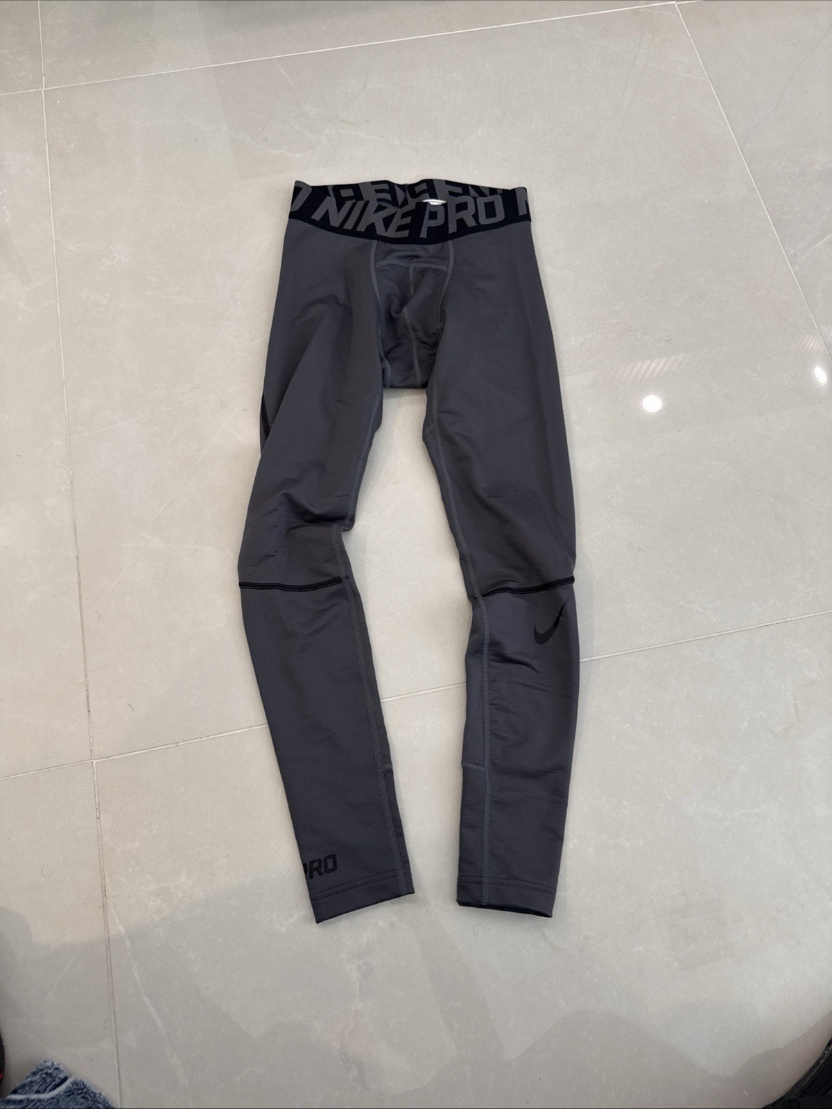 MENS NIKE PRO WARM DRIFIT COMPRESSION LEGGINGS GREY Small gallery