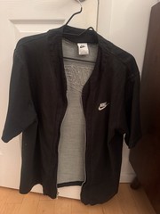 Men’s Nike’s Baseball Jersey Style Zip-up Shirt In Black, Medium
