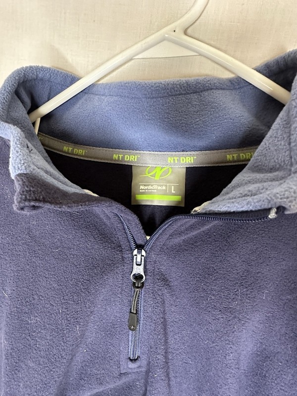 NWT NordicTrack NT Dri Mens Sz Med 1/4 Zip Long Sleeve blue Pullover gallery