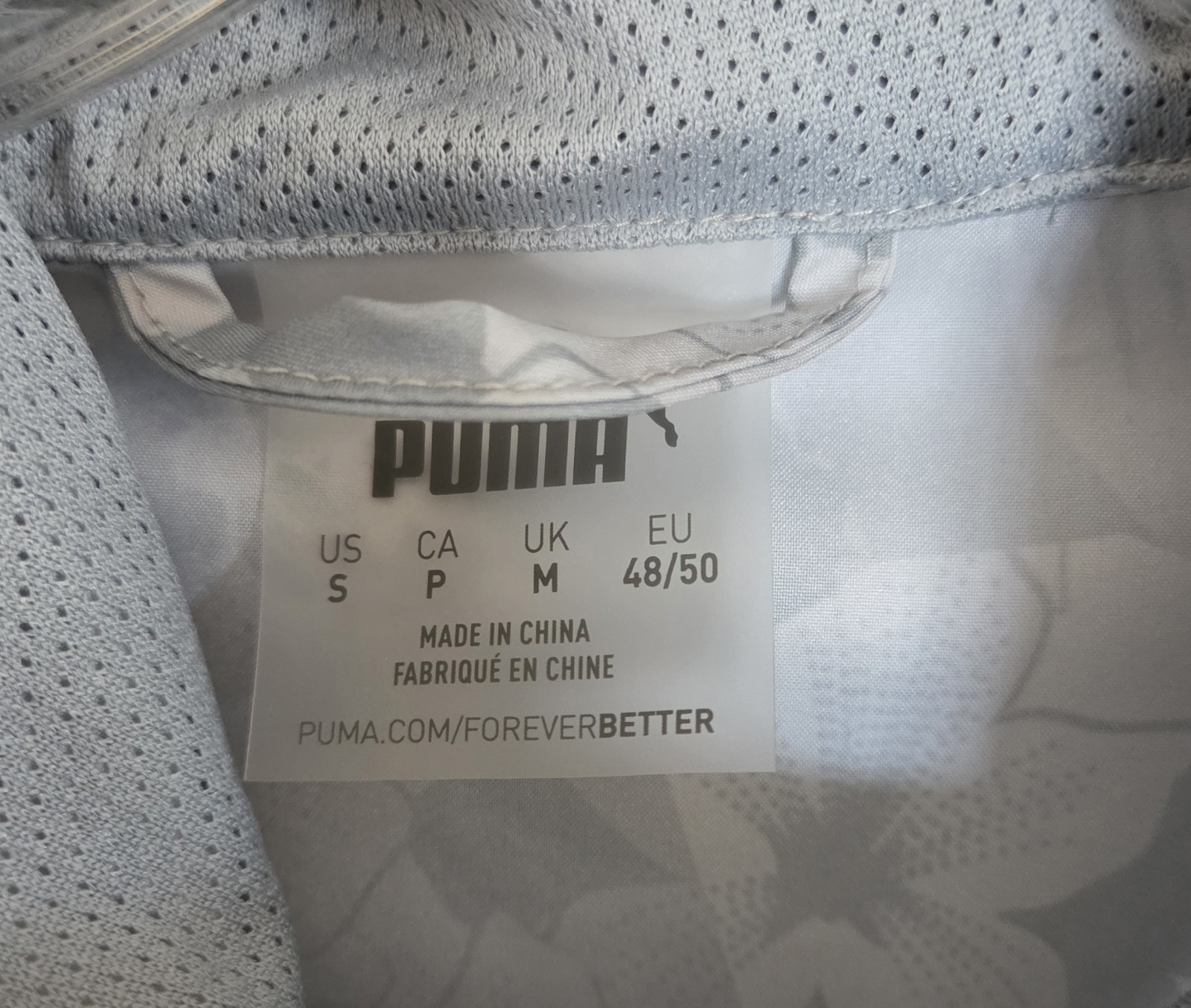 PUMA MENS Small Gray Floral 1/4 Zip Windbreaker Jacket Hawaiian Spring Style gallery