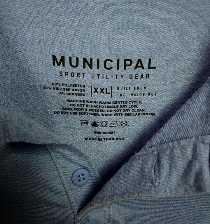 MUNICIPAL POLO Mens SIZE 2X-LARGE Light Blue Short Sleeve MARK WAHLBERG Company gallery