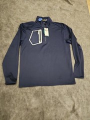 NWT Men Medium RLX RALPH LAUREN Jersey Half-Zip Golf Top Blue US Open Pullover