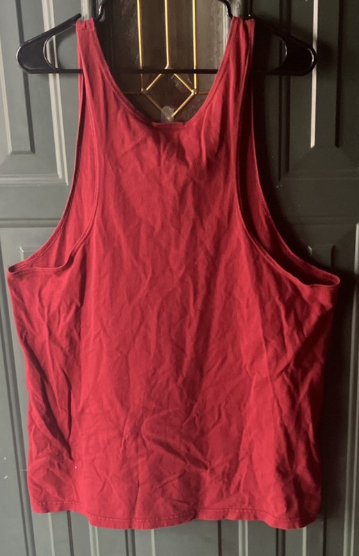 Vintage 90’s Nike Men's Sleeveless Scoop Neck Muscle Tank Top Red Cotton Size L gallery