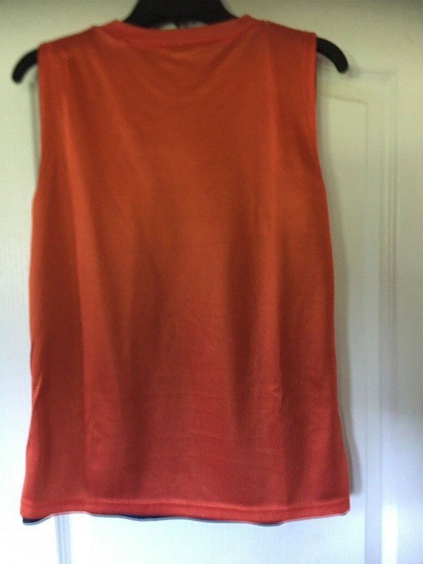 Eastbay Reversible Jersey Sleeveless Size YXL Navy Blue/Orange New gallery