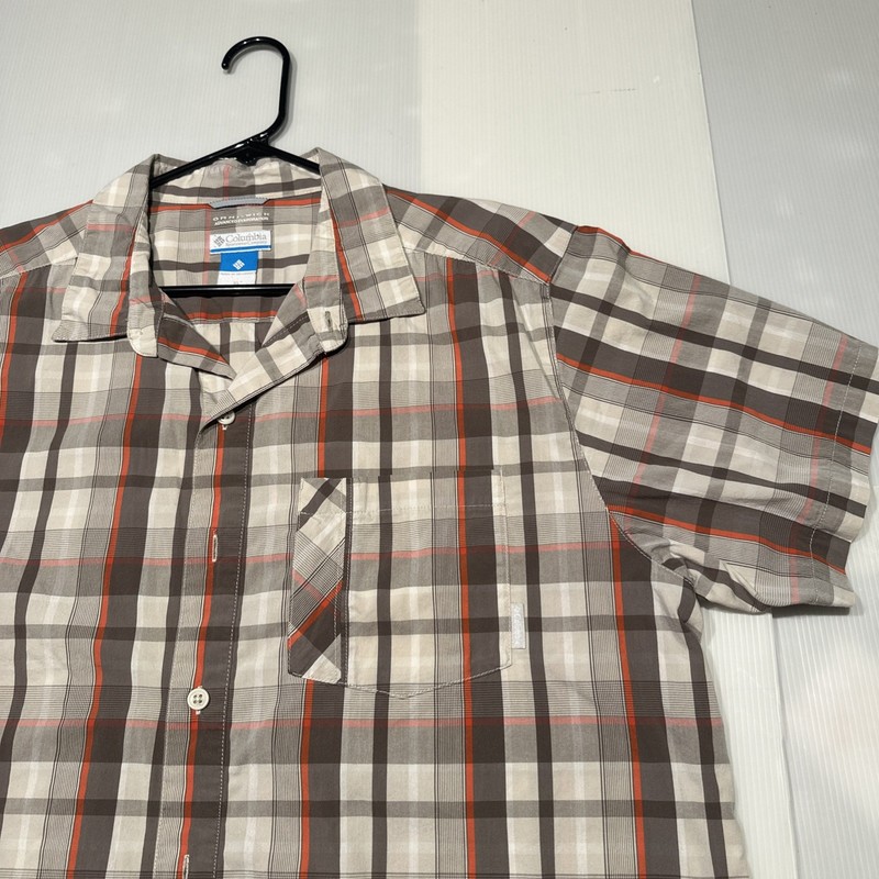 Columbia Silver Ridge Shirt Men's XL Gray Red Plaid Short Sleeve Omni-Wick gallery