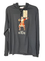 Denim & Flower Ricky Singh Santa Claus Navy Blue Hoodie Shirt Mens Medium $44