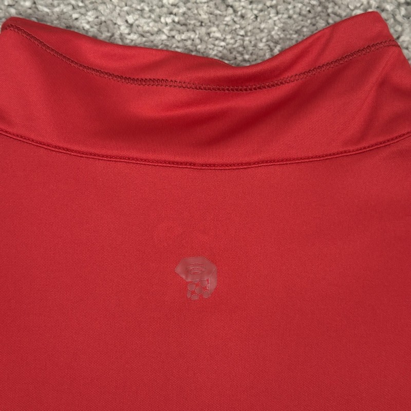 Mountain Hardwear Pullover Mens XL Red Mock Neck 1/4 Zip Tagless Activewear gallery