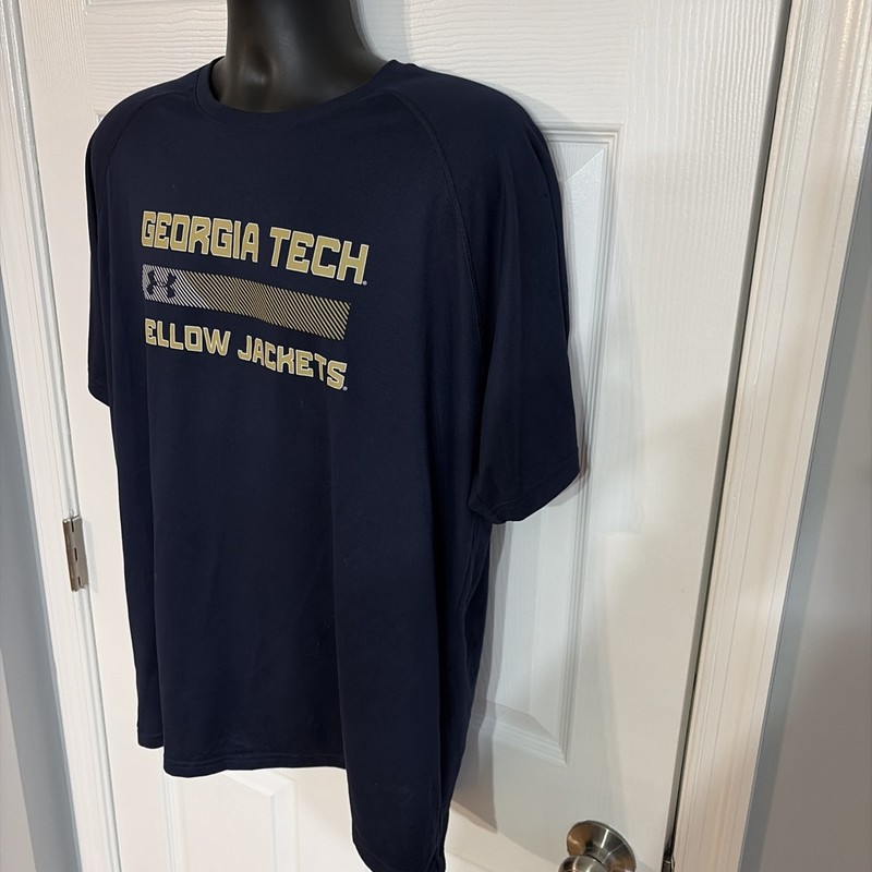 Under Armour Georgia Tech Yellow Jackets HeatGear Shirt Men’s XL Blue Tee gallery