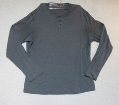 Lululemon Shirt Mens Henley Slub Cotton Jersey Long Sleeve Hole