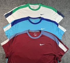 Nike Tennis Dri Fit Mens XXL Shirts Lot of 3 Red Blue White Performance Stretch