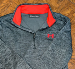 Under Armour Pullover – Men’s M – Gray and Orange Quarter Zip Sweatshirt Jacket
