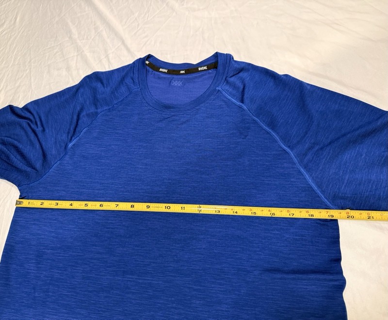 Rhone Reign Tech Performance T-Shirt, Blue, Short Sleeve Athletic, Mens Medium gallery