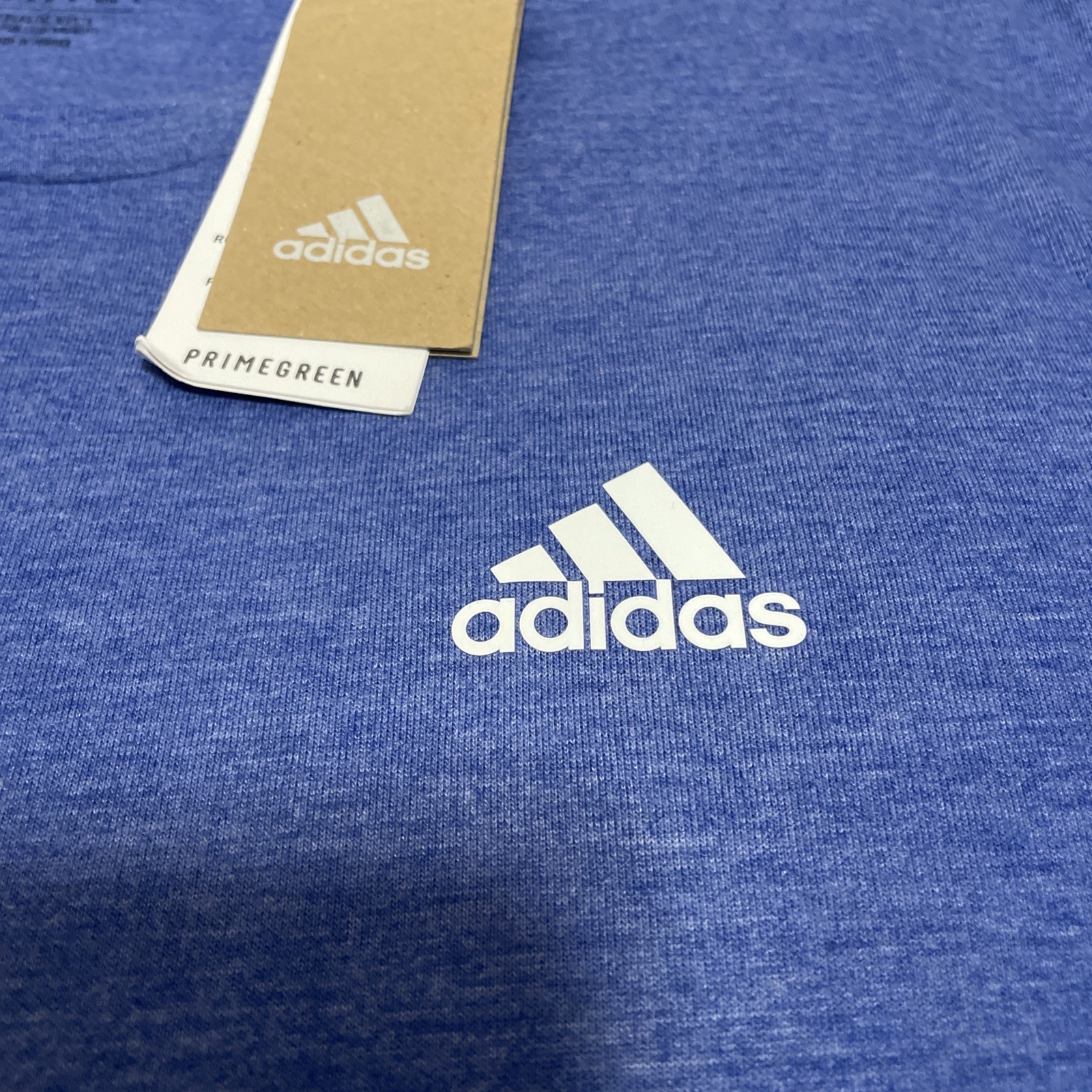 NWT Men’s Adidas Athletic Short Sleeve Blue Shirt Size Medium PrimeGreen Line gallery
