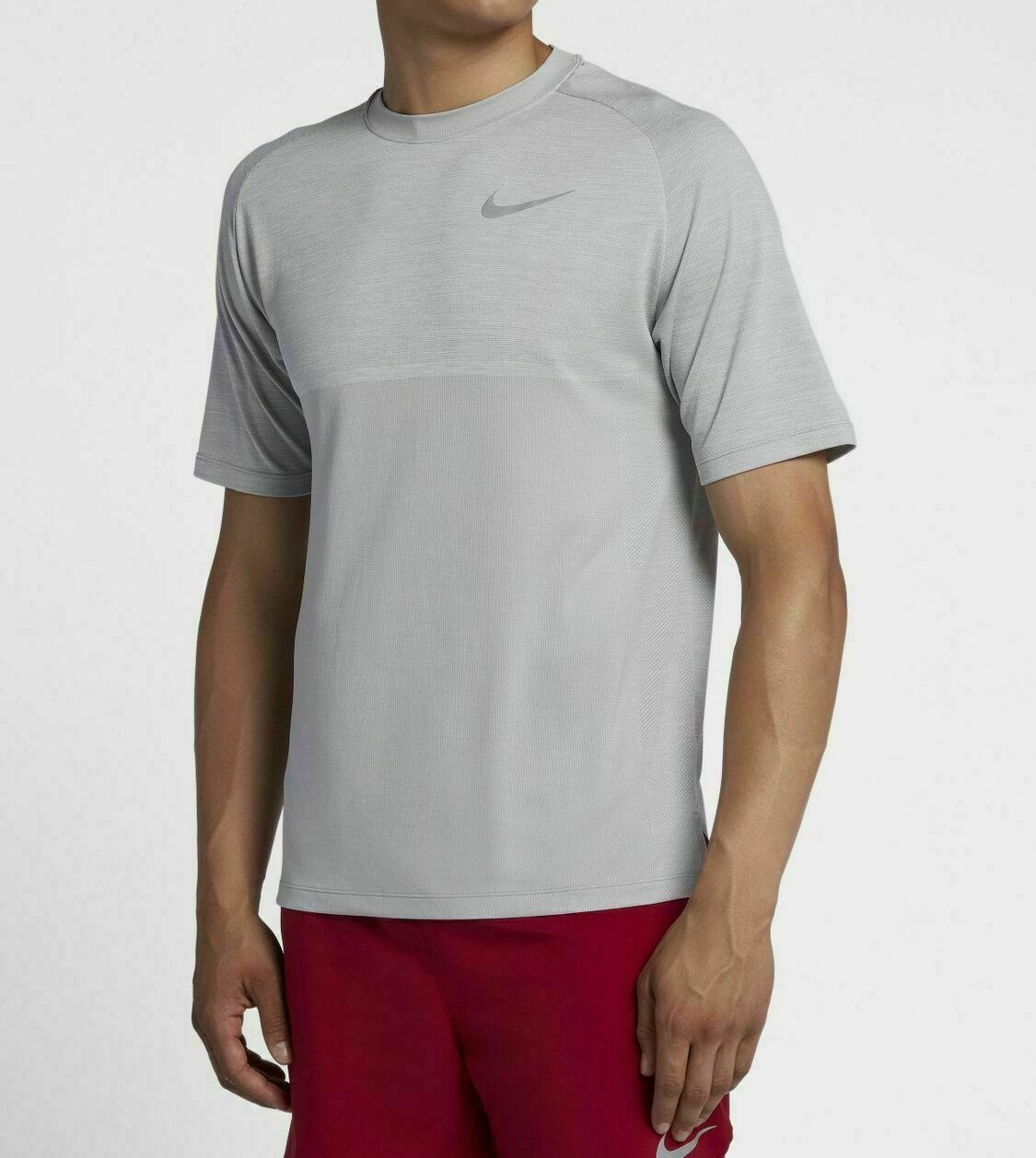 Nike Men's Dry Medalist Atmosphere Gray Running SS Top (891426-101) Size S NWT gallery