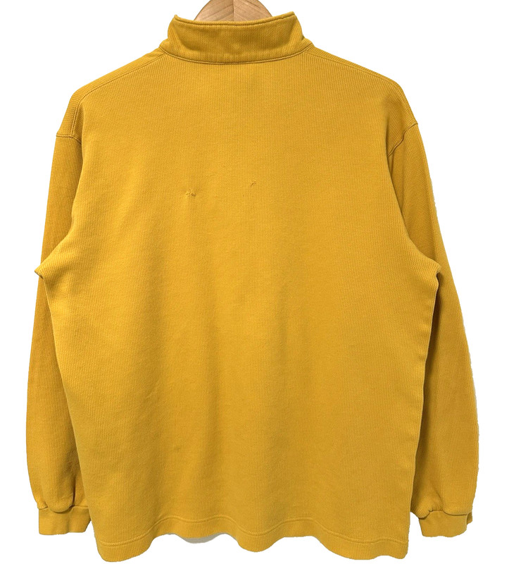 XL Vtg 90s Descente Yellow Thermal Base Layer Quarter Zip Skiing Pullover Shirt gallery