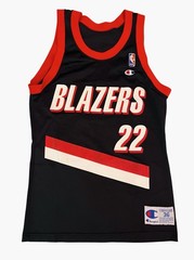 100% Authentic Champion Portland TRAIL BLAZERS Clyde Drexeler Jersey 36 Small
