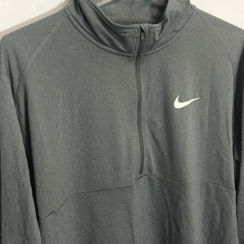 Nike Long Sleeve 1/4 Zip Pullover Running Performance Grey Shirt Top Men XL New gallery