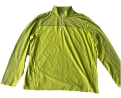Calvin Klein Men’s L/S 1/4 Zip Texture Blocking Knit Pullover Neon Green XXL