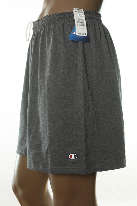 NEW CHAMPION AUTHENTIC DRAWSTRING GRAY COTTON JERSEY SHORTS S gallery