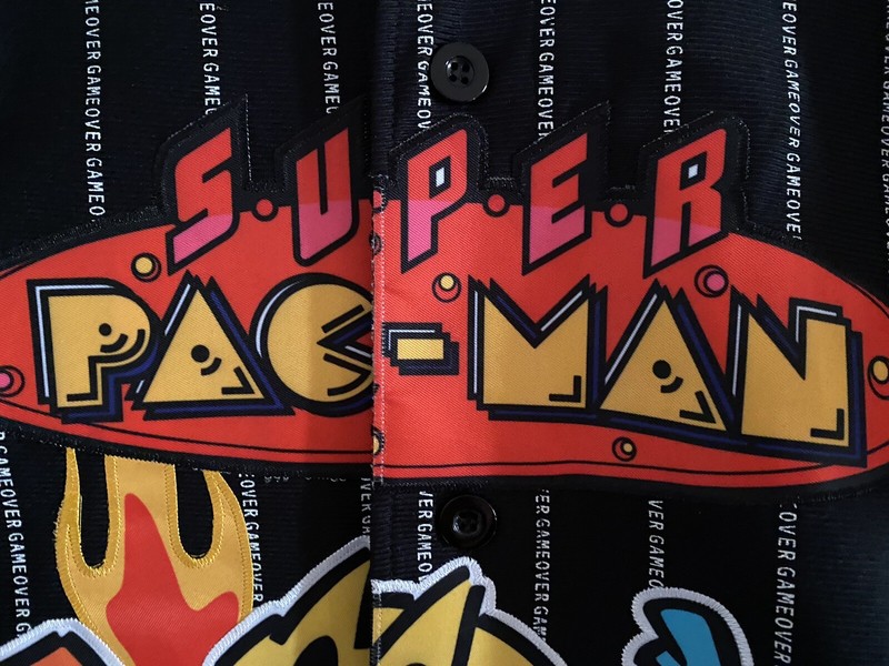 Super PAC MAN Jersey Headgear Classics Retro Gaming Baseball Shirt Large NEW gallery