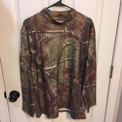 No Trace Dan River Mens Base Layer Hunting Shirt Black Realtree Camo Large FS!