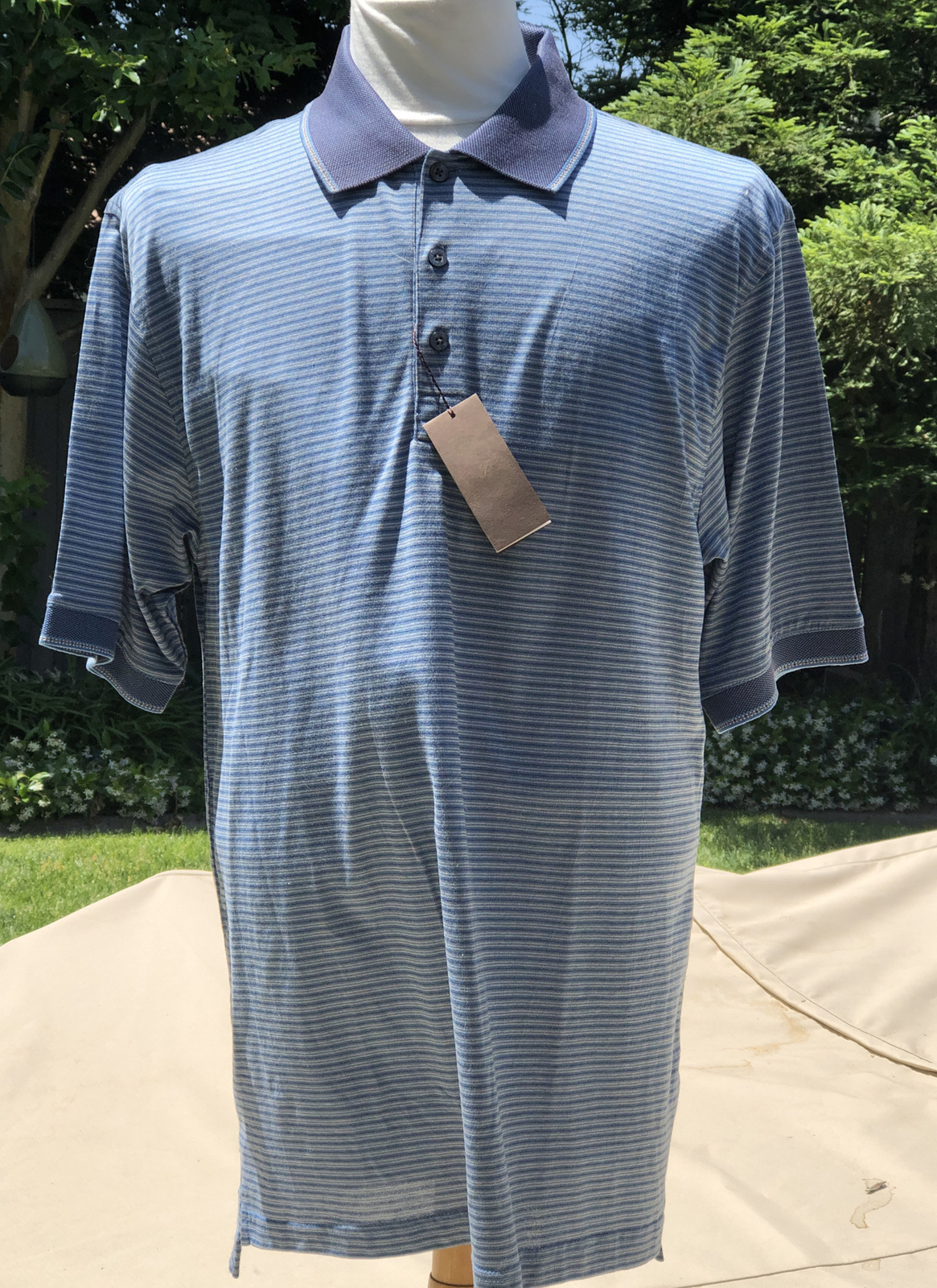 NWT Polo Tasso Elba Golf Mercerized Cotton Light Blue Sz M gallery
