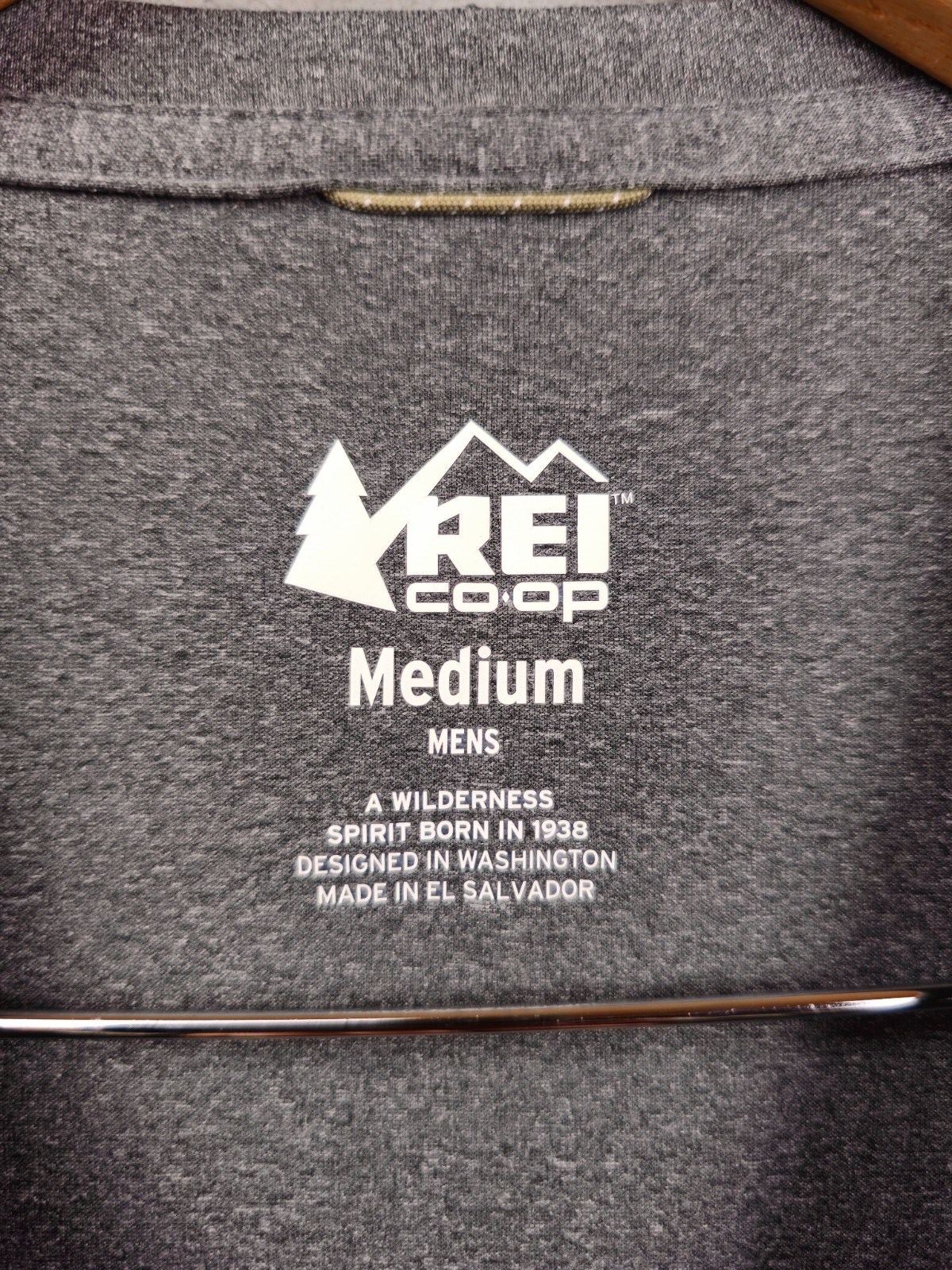 REI CO-OP Base Layer Shirt Mens Medium Gray Long Sleeve Performance Lightweight gallery
