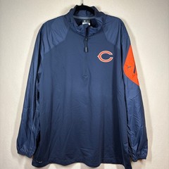 NWOT Nike Chicago Bears Onfield Apparel Dri-Fit 1/4 Zip Pullover XXL Blue Casual