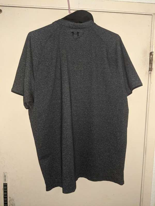 UNDER ARMOUR UA MICROTHREAD CROSS HATCH POLO GREY Sz Mens XL GOLF SHORT SLEEVE gallery
