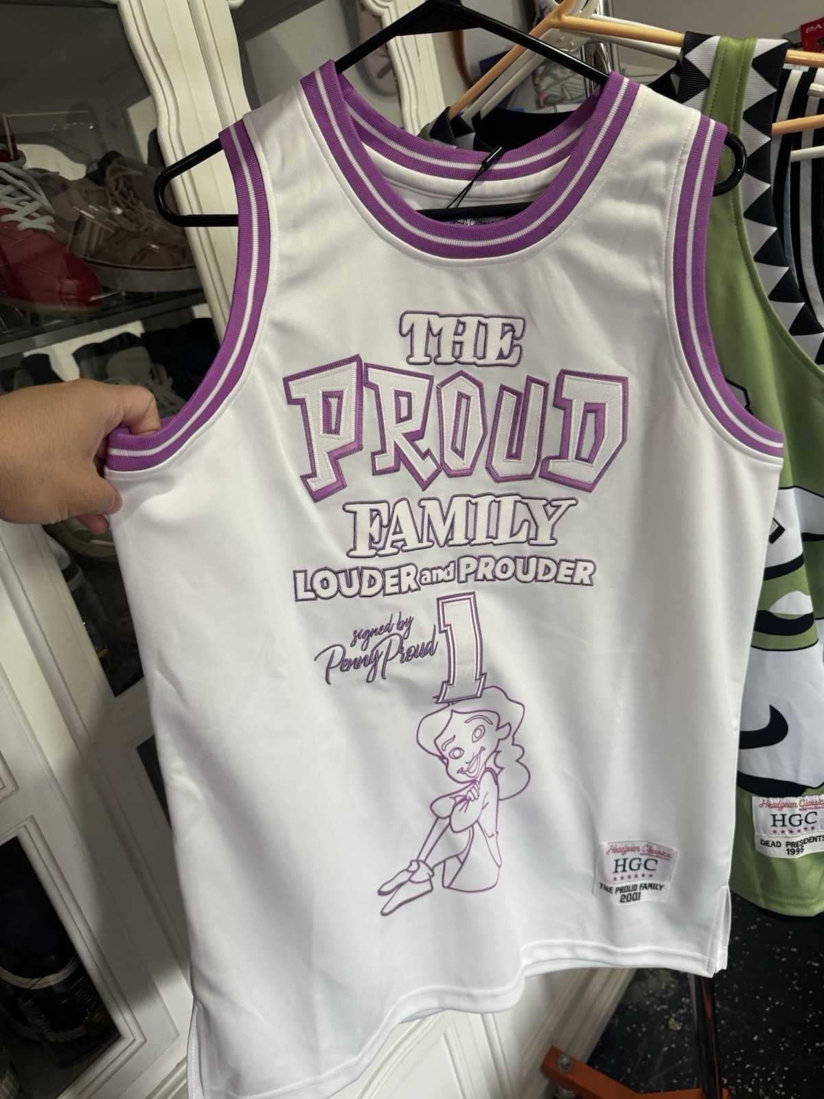 The Proud Family HeadGear Classics PENNY #1 Basketball Jersey NWT size L gallery