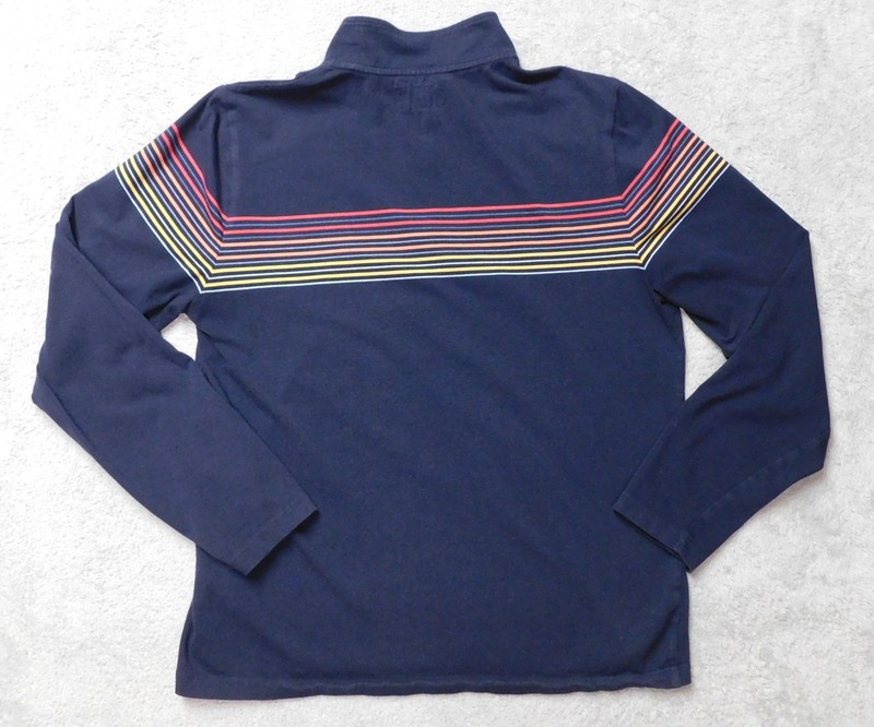 Marine Layer Archive Chest Quarter Zip Shirt Mens M Navy Multicolor Striped Golf gallery
