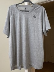 adidas Climalite Shirt Gray Marled Athletic Short Sleeve Pullover Men’s 2XL