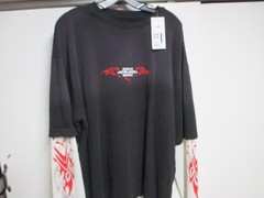 PUMA (TECH) MENS X WASHED BOXY LONG SLV LAYERED TOP NWT (XL) NWT BLACK & WHITE $